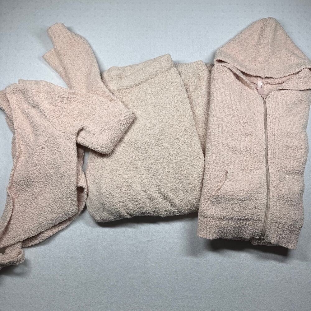 SKIMS Cozy Knit 3 Piece Set 2X/3X Pink Hoodie Joggers Wrap Crop Top